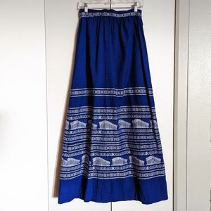 Vintage Greece Souvenir Maxi Skirt Parthenon 28" Waist